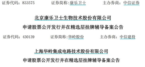 北交所動(dòng)態(tài)追蹤 志晟信息與中設(shè)咨詢啟動(dòng)打新，康樂衛(wèi)士、華嶺股份步入輔導(dǎo)期